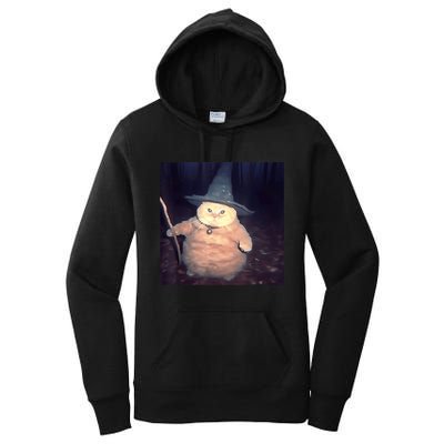 Cheeseball The Wizard Cat Vintage 90s Orange Witch Cat Design Women's Pullover Hoodie