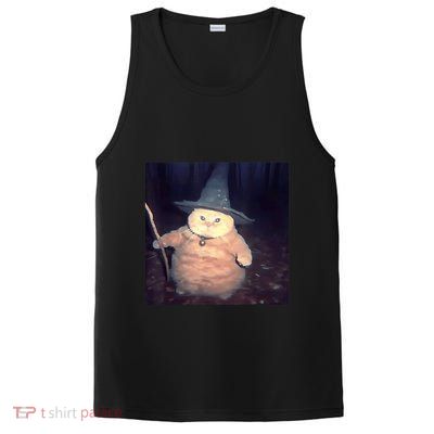 Cheeseball The Wizard Cat Vintage 90s Orange Witch Cat Design PosiCharge Competitor Tank