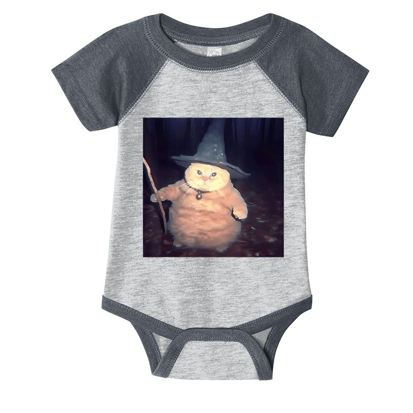 Cheeseball The Wizard Cat Vintage 90s Orange Witch Cat Design Infant Baby Jersey Bodysuit
