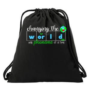 Changing The World One Phoneme At A Time Teacher Drawstring Bag