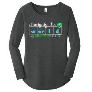 Changing The World One Phoneme At A Time Teacher Women's Perfect Tri Tunic Long Sleeve Shirt