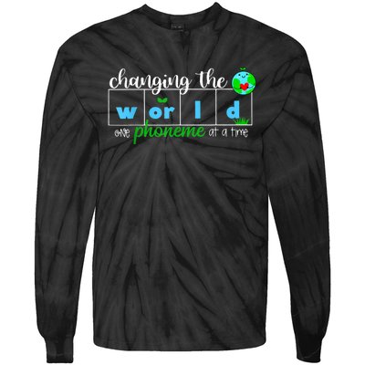 Changing The World One Phoneme At A Time Teacher Tie-Dye Long Sleeve Shirt