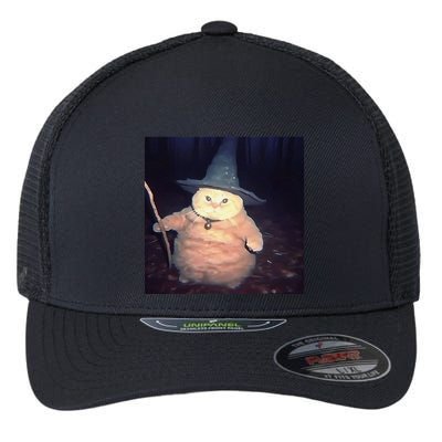 Cheeseball The Wizard Cat Vintage 90s Orange Cat Witch Cat Gift Flexfit Unipanel Trucker Cap