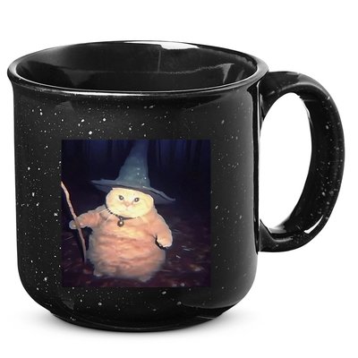Cheeseball The Wizard Cat Vintage 90s Orange Cat Witch Cat Gift 15oz Campfire Ceramic Mug