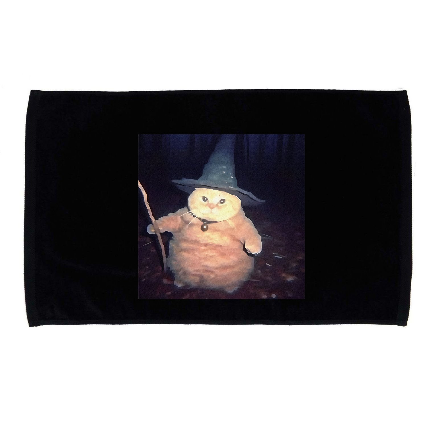 Cheeseball The Wizard Cat Vintage 90s Orange Cat Witch Cat Gift Microfiber Hand Towel