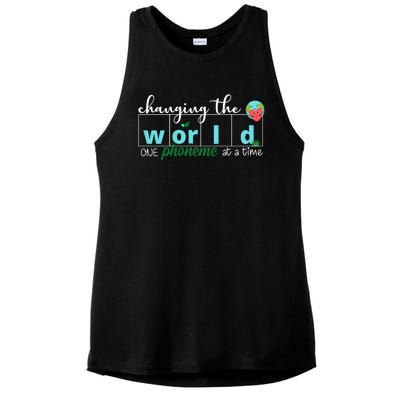 Changing The World One Phoneme At A Time Cute Ladies PosiCharge Tri-Blend Wicking Tank