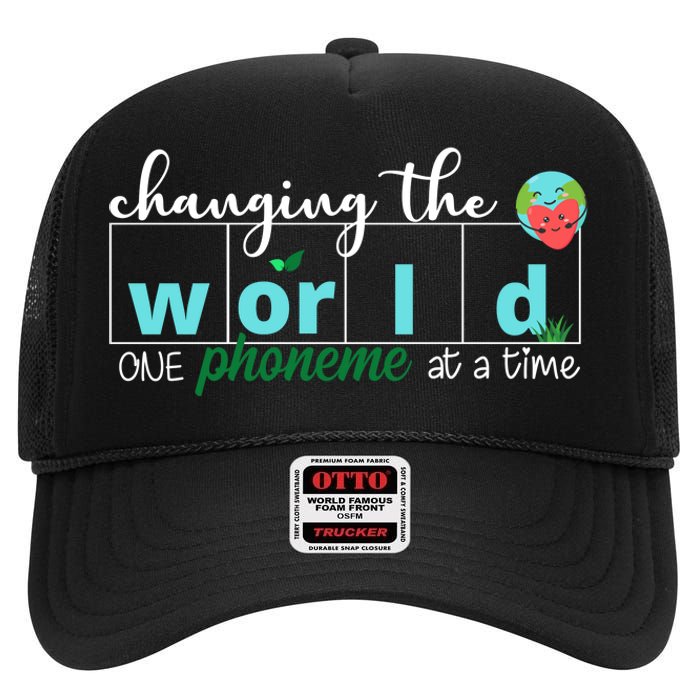 Changing The World One Phoneme At A Time Cute High Crown Mesh Back Trucker Hat