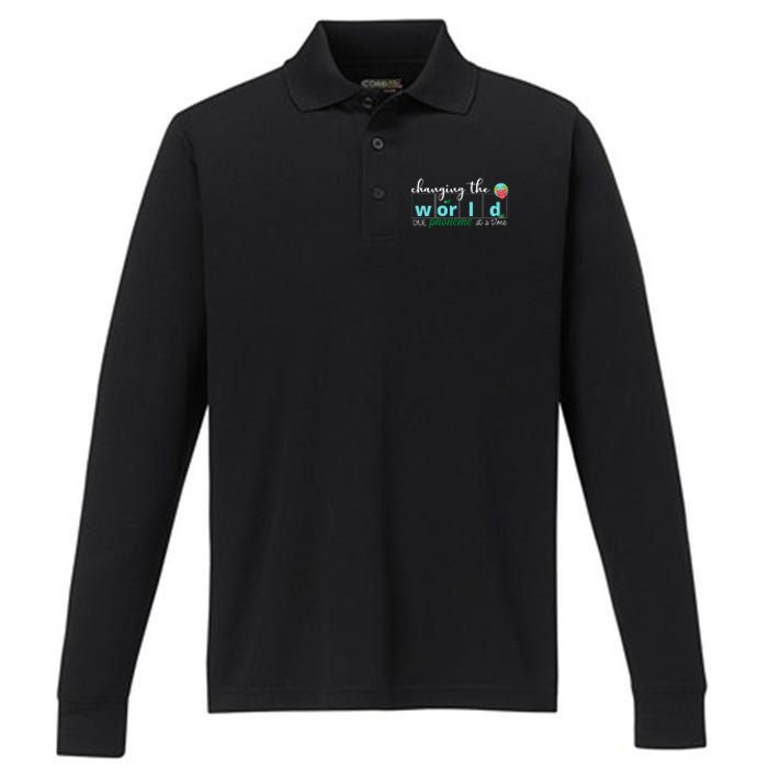 Changing The World One Phoneme At A Time Cute Performance Long Sleeve Polo