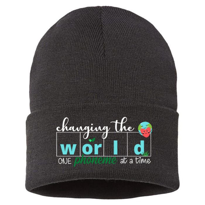 Changing The World One Phoneme At A Time Cute Sustainable Knit Beanie