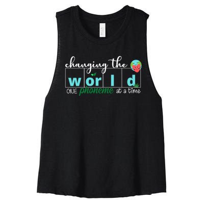 Changing The World One Phoneme At A Time Cute Women's Racerback Cropped Tank