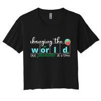 Changing The World One Phoneme At A Time Cute Women's Crop Top Tee