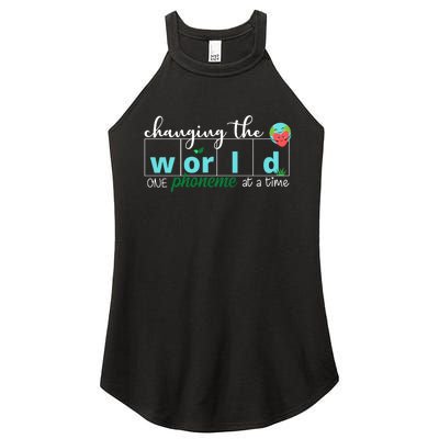 Changing The World One Phoneme At A Time Cute Women's Perfect Tri Rocker Tank