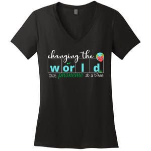 Changing The World One Phoneme At A Time Cute Women's V-Neck T-Shirt