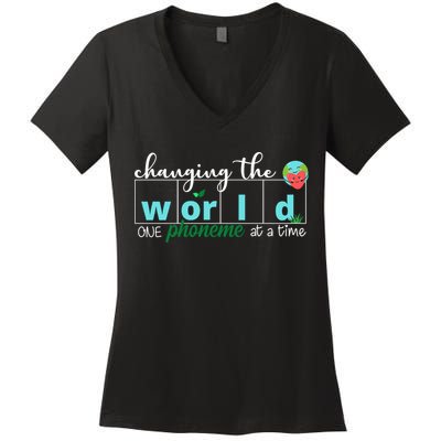 Changing The World One Phoneme At A Time Cute Women's V-Neck T-Shirt