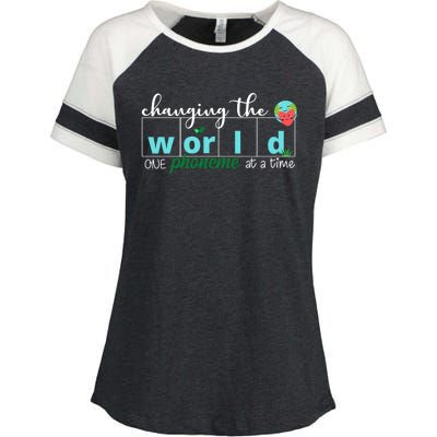 Changing The World One Phoneme At A Time Cute Enza Ladies Jersey Colorblock Tee