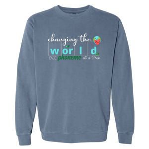 Changing The World One Phoneme At A Time Cute Garment-Dyed Sweatshirt