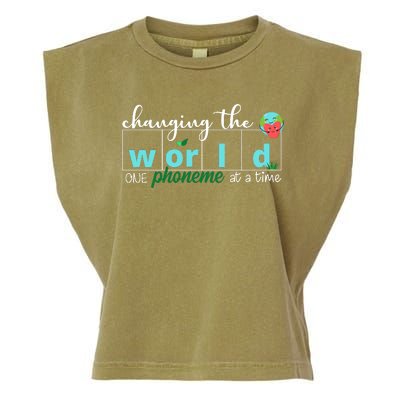 Changing The World One Phoneme At A Time Cute Garment-Dyed Women's Muscle Tee