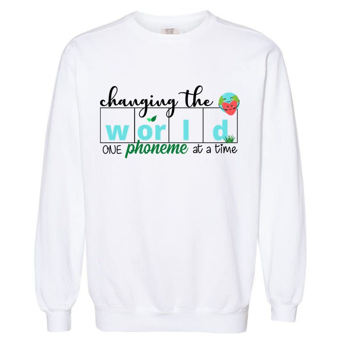 Changing The World One Phoneme At A Time Cute Garment-Dyed Sweatshirt