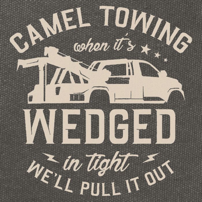 Camel Towing When ItS Wedged In Tight WeLl Pull It Out Cotton Canvas Backpack
