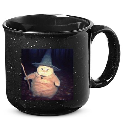 Cheeseball The Wizard Cat Vintage 90s Orange Cat Witch Cat 15oz Campfire Ceramic Mug