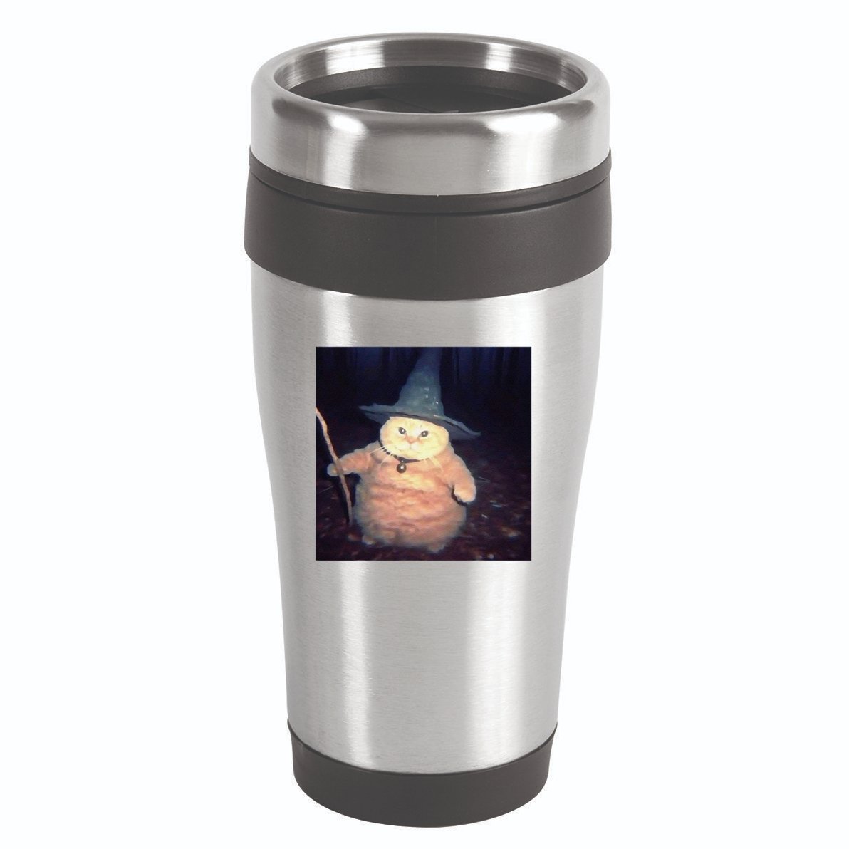 Cheeseball The Wizard Cat Vintage 90s Orange Cat Witch Cat 16oz Travel Tumbler