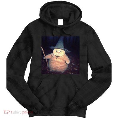 Cheeseball The Wizard Cat Vintage 90s Orange Cat Witch Cat Tie Dye Hoodie