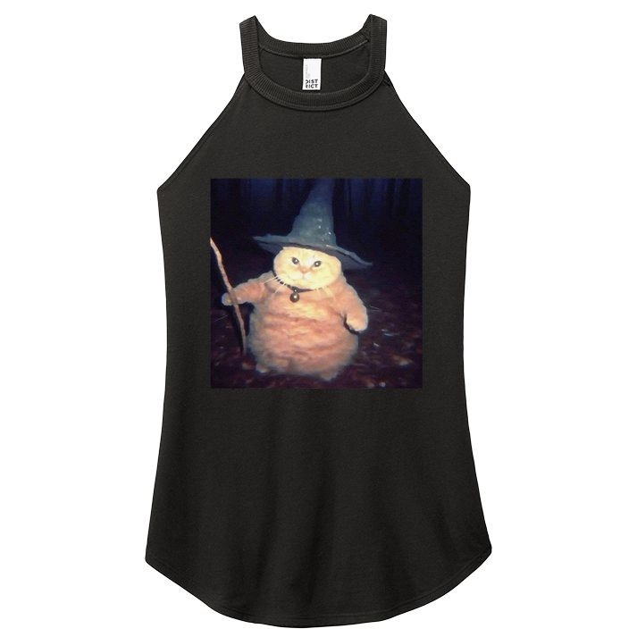 Cheeseball The Wizard Cat Vintage 90s Orange Cat Witch Cat Women's Perfect Tri Rocker Tank