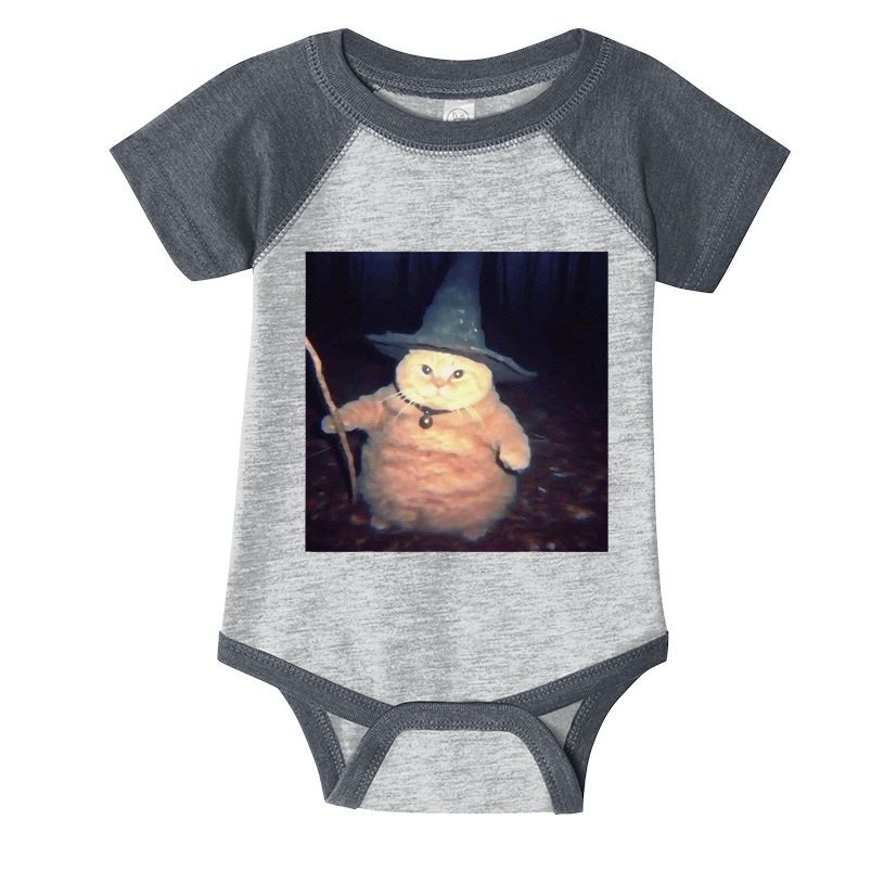 Cheeseball The Wizard Cat Vintage 90s Orange Cat Witch Cat Infant Baby Jersey Bodysuit
