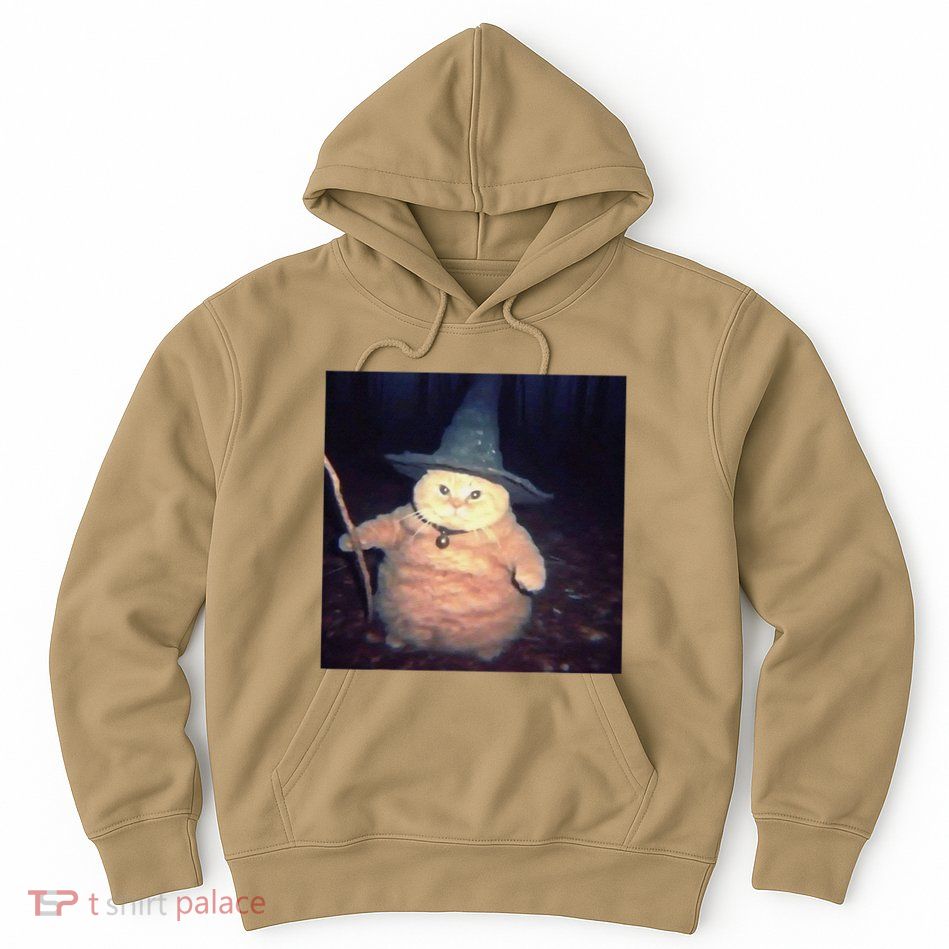 Cheeseball The Wizard Cat Vintage 90s Orange Cat Witch Cat Hoodie