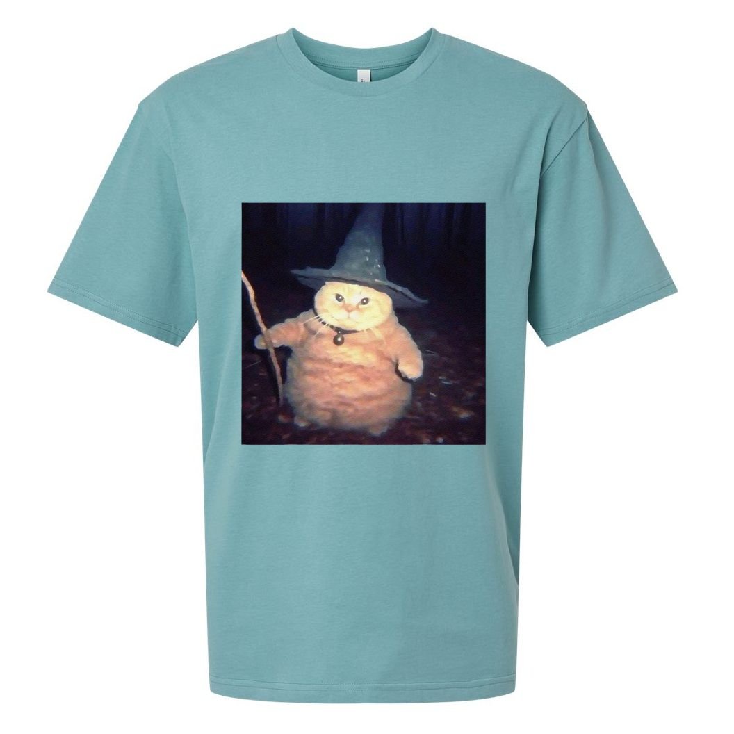 Cheeseball The Wizard Cat Vintage 90s Orange Cat Witch Cat Sueded Cloud Jersey T-Shirt
