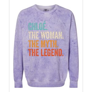 Chloe The Woman The Myth The Legend First Name Chloe Colorblast Crewneck Sweatshirt