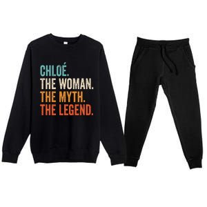 Chloe The Woman The Myth The Legend First Name Chloe Premium Crewneck Sweatsuit Set