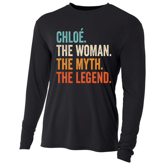 Chloe The Woman The Myth The Legend First Name Chloe Cooling Performance Long Sleeve Crew