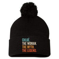 Chloe The Woman The Myth The Legend First Name Chloe Pom Pom 12in Knit Beanie