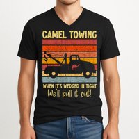 Camel Towing When It's Wedged In Tight Funny V-Neck T-Shirt