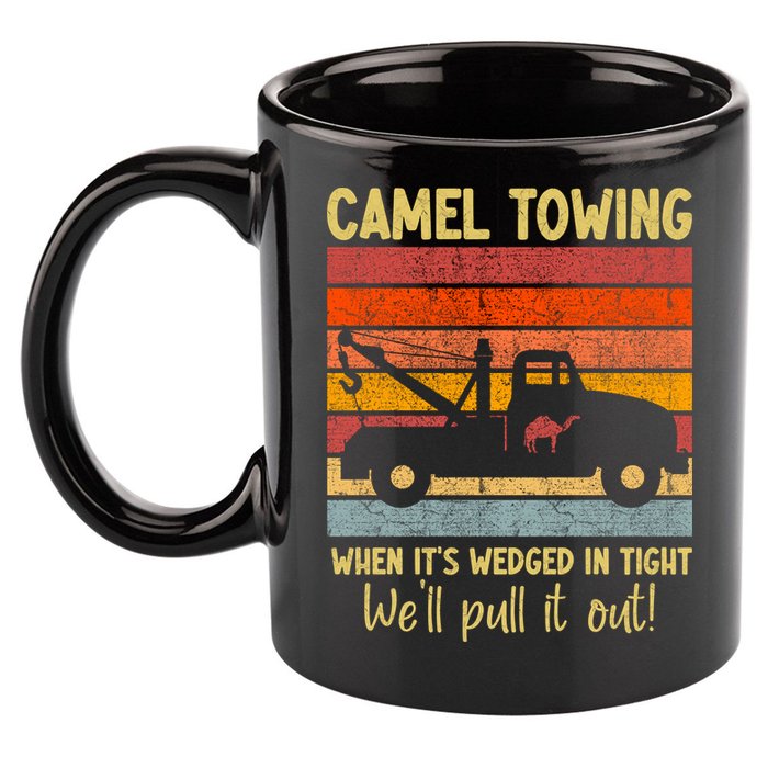 Camel Towing When It's Wedged In Tight Funny 11oz C Handle Ceramic Mug