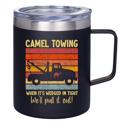 Camel Towing When It's Wedged In Tight Funny 12oz Stainless Steel Coffee Mug