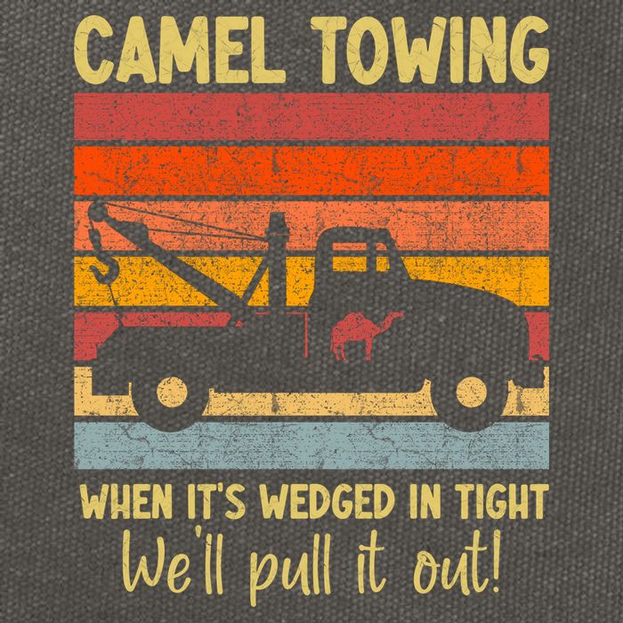 Camel Towing When It's Wedged In Tight Funny Cotton Canvas Backpack