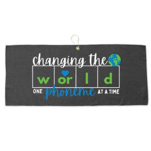 Changing The World One Phoneme At A Time Large Microfiber Waffle Golf Towel