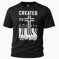 Created To Worship Funny Christian Pianist Cooling Performance Crew T-Shirt