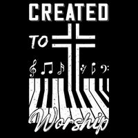 Created To Worship Funny Christian Pianist Cooling Performance Crew T-Shirt