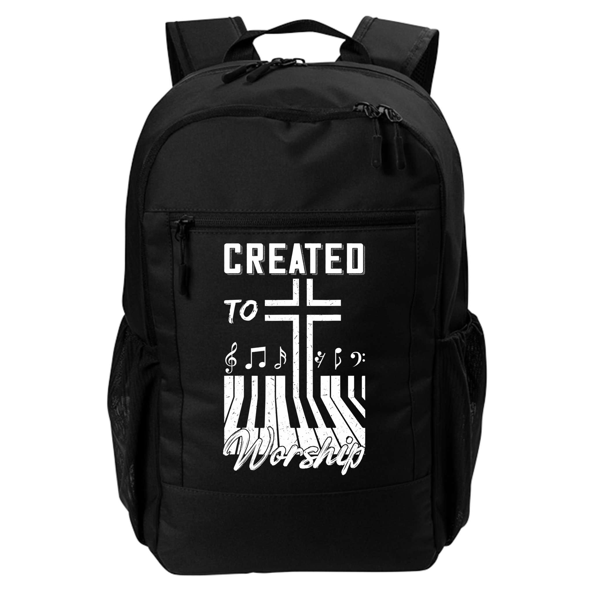 Created To Worship Funny Christian Pianist Backpack