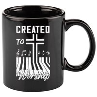 Created To Worship Funny Christian Pianist 11oz C Handle Ceramic Mug