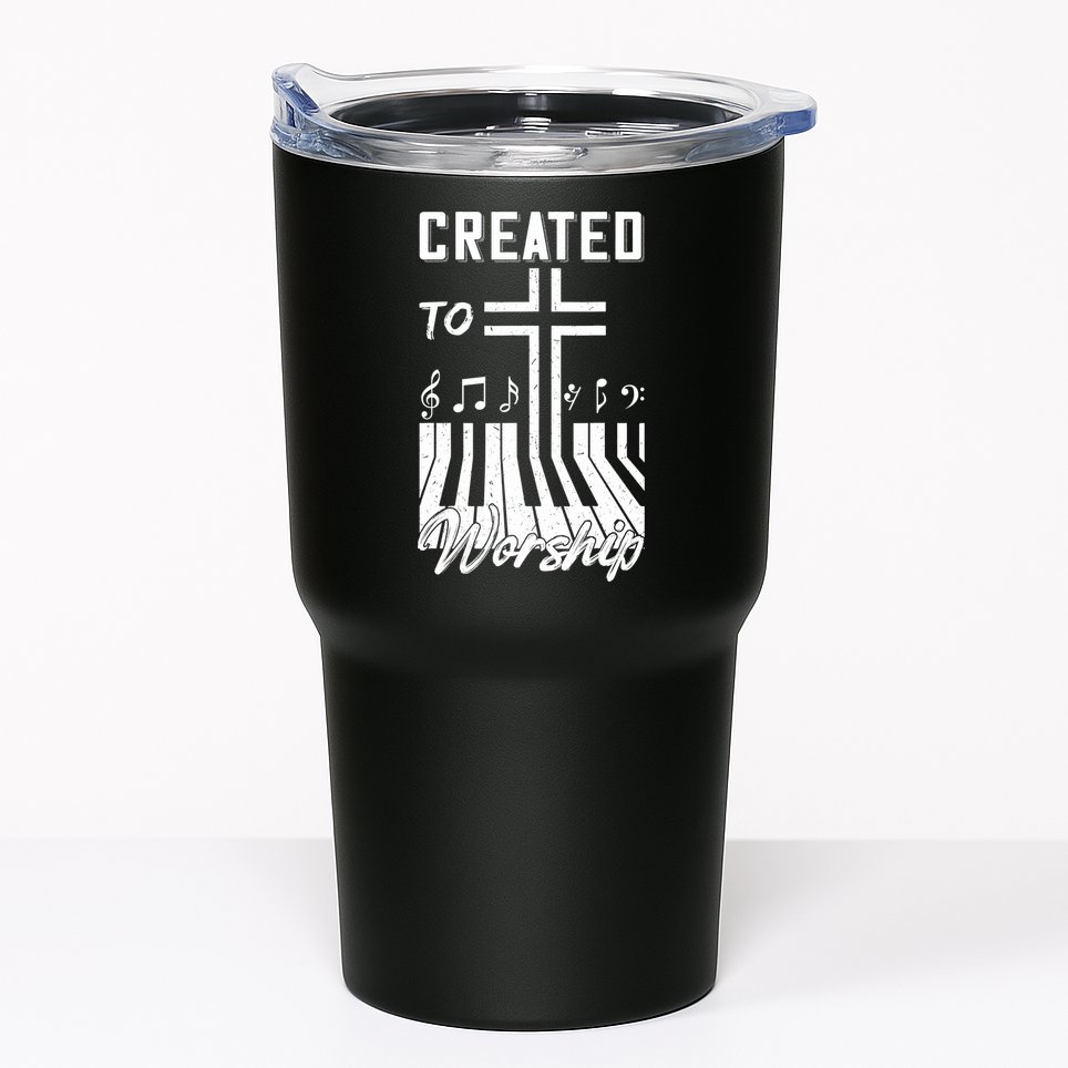 Created To Worship Funny Christian Pianist Tumbler