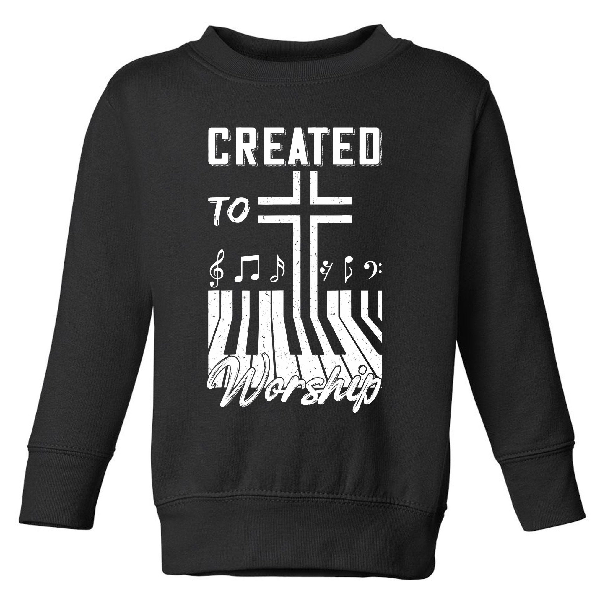 Created To Worship Funny Christian Pianist Toddler Sweatshirt