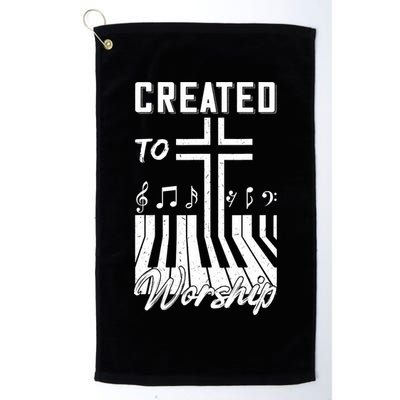 Created To Worship Funny Christian Pianist Golf Towel