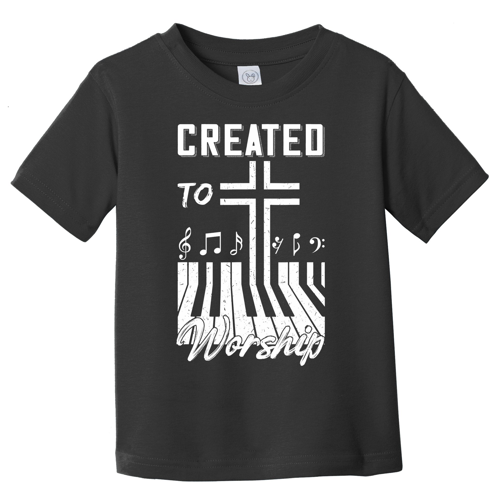 Created To Worship Funny Christian Pianist Toddler T-Shirt