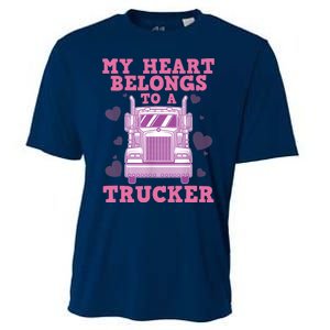 Cool Truckers Wife Gift For Wo Funny Truck Driver Girl Cooling Performance Crew T-Shirt