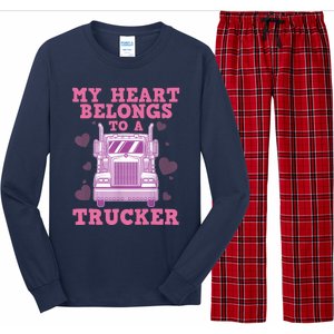 Cool Truckers Wife Gift For Wo Funny Truck Driver Girl Long Sleeve Pajama Set