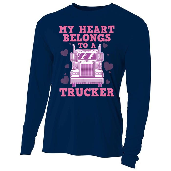 Cool Truckers Wife Gift For Wo Funny Truck Driver Girl Cooling Performance Long Sleeve Crew